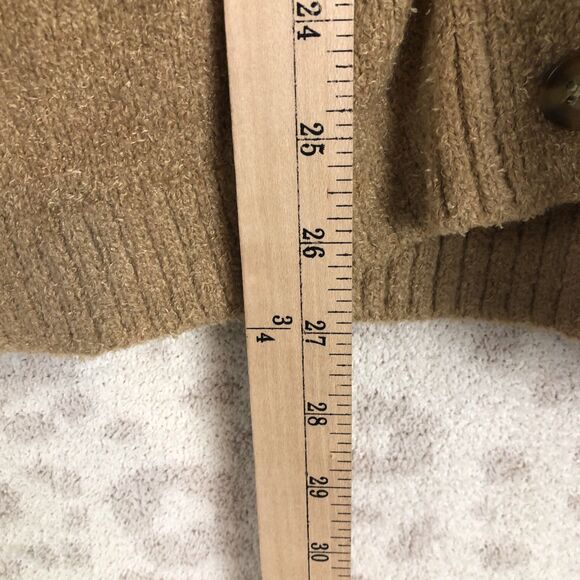 Lands end button cardigan womens sz XS Brown nylon acrylic super soft ribbed hem - Picture 7 of 9